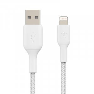 Belkin Boost Charge 2m Lightning to USB-A Braided Cable - White CAA002BT2MWH