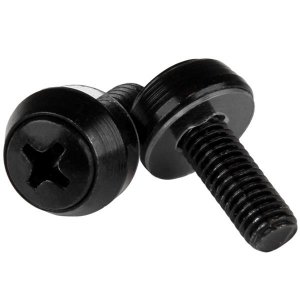 StarTech M6 x 12mm - Mounting Screws for Server Racks - 50 Pack, Black