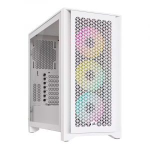 Corsair iCUE 4000D Airflow RGB Tempered Glass Mid-Tower ATX Case - True White