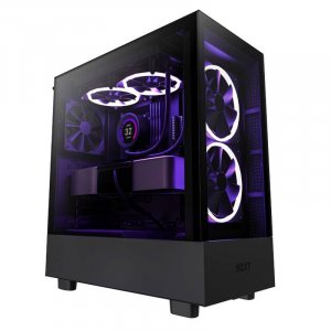 NZXT H5 Elite Tempered Glass Mid-Tower ATX Case - Black