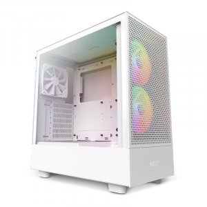 NZXT H5 Flow RGB Tempered Glass Mid-Tower ATX Case - White