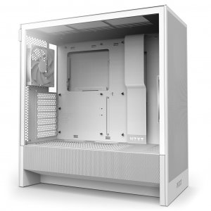 NZXT H5 Flow 2024 Compact Tempered Glass Mid-Tower ATX Case - White