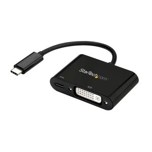 StarTech USB C to DVI Adapter - USB Power Delivery - 1920x1200 - Black CDP2DVIUCP