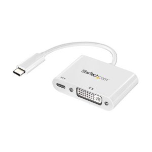 StarTech USB C to DVI Adapter - USB Power Delivery - 1920x1200 - White CDP2DVIUCPW