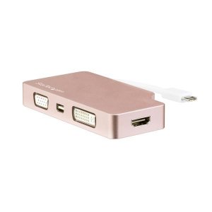 StarTech USB-C Multiport Video Adapter - 4-in-1 USB-C Adapter Rose Gold CDPVDHDMDPRG