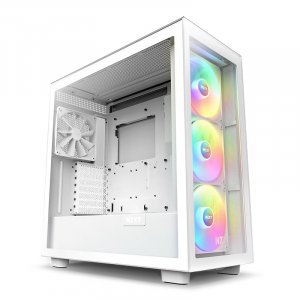 NZXT H7 V2 Elite RGB Tempered Glass Mid-Tower ATX Case - White