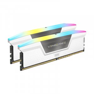 Corsair Vengeance RGB 32GB (2x 16GB) DDR5 6000MHz C40 Memory - White CMH32GX5M2B6000C40W