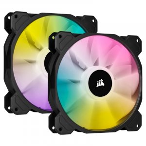 Corsair iCUE SP140 RGB ELITE 140mm PWM Case Fan - 2-Pack with Lighting Node CORE CO-9050111-WW