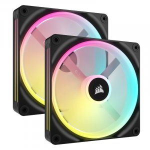 Corsair QX140 iCUE Link 140mm RGB PWM Fan Starter Kit - 2 Pack w/ System Hub