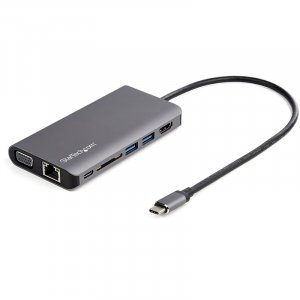 StarTech USB C Multiport Adapter - 4K HDMI / VGA Mini Dock - 3x USB, SD