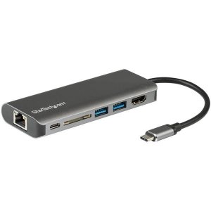 StarTech USB-C Multiport Adapter - USB-C to 4K HDMI - PD 3.0/Hub/GbE/SD