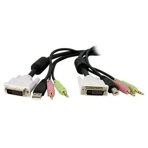 StarTech 4-in-1 USB DVI KVM Switch Cable with Audio - 4.6m DVID4N1USB15
