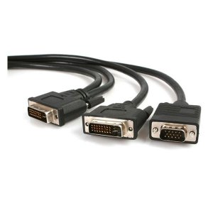StarTech 1.8m DVI-I to DVI-D & VGA Splitter Cable DVIVGAYMM6