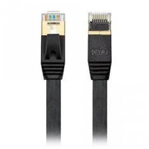 Edimax 0.5m 10GbE Shielded CAT7 Flat Network Cable - Black EA3-005SFA