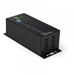 StarTech 7 Port USB 3.0 Hub - Self Powered Metal Industrial Hub 5Gbps