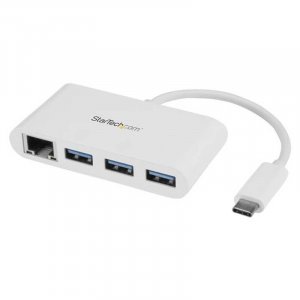 Startech Hb30c3a1gea 3 Port Usb C Hub W/ Gbe - C To A Usb 3.0