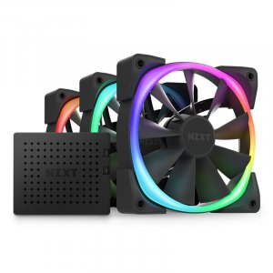 NZXT Aer RGB 2 120mm PWM Case Fan with R&F Controller - Black - 3 Pack HF-2812C-TB