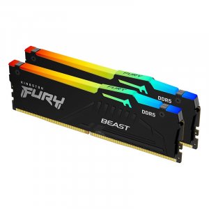 Kingston FURY Beast RGB 64GB (2x 32GB) DDR5 5200MHz UDIMM Memory KF552C40BBAK2-64