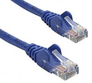 Cat 5e UTP Ethernet Cable, Snagless - 0.25m (25cm) Blue