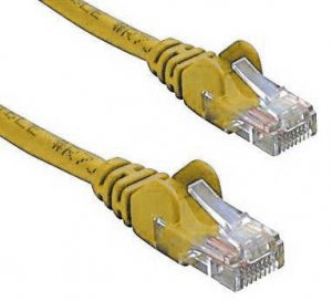 Cat 5e UTP Ethernet Cable, Snagless - 0.5m (50cm) Yellow