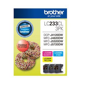 Brother LC233 CMY Colour Pack Up to 550 pages each Misc Consumables LC-233CL3PK