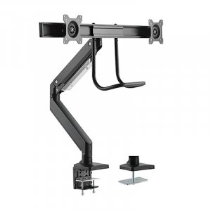 Brateck LDT23-C022 Dual Monitors Aluminum Heavy-Duty Gas Spring Monitor Arm with Handle