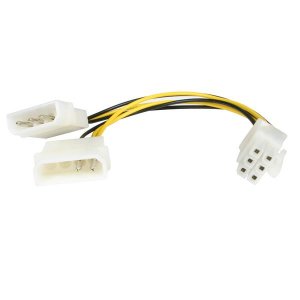 StarTech 6in LP4 to 6 Pin PCI Express Video Card Power Cable Adapter - 15.2 cm LP4PCIEXADAP