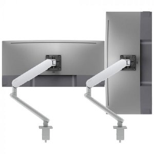 Atdec Dynamic Duo Monitor Arms F-clamp, Up To 35" Screens Flat Or Curved 2-8kg, Silver