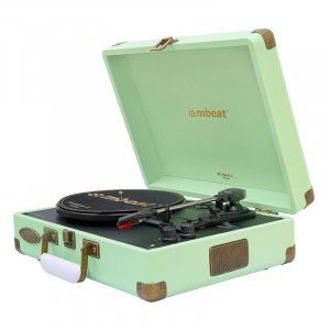 Mbeat Woodstock II Vintage Bluetooth Stereo Turntable - Tiffany Green