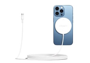 Cygnett Magcharge Magnetic Wireless Charging Cable (2m) - White (cy3758cymcc), Supports Qi Wireless Charging & Magsafe, Up To 15w Fast Charging