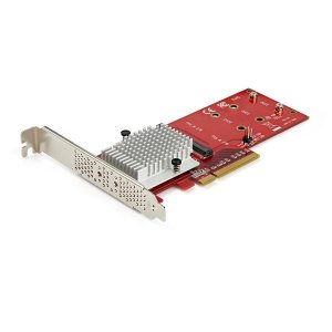 StarTech Dual M.2 PCIe SSD Adapter Card - NVMe or AHCI NGFF M-Key SSD PEX8M2E2