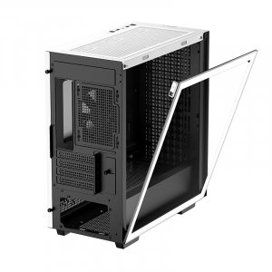 DeepCool CH370 Tempered Glass Mini-Tower Micro-ATX Case - White
