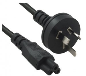 Power Cable from 3-Pin AU Male to IEC C5 Female plug in 1m