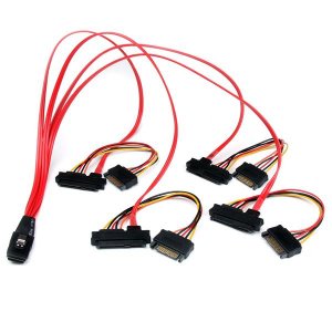 StarTech 50cm Serial Attached SCSI Mini SAS Cable SFF8087 to 4x SFF8482 SAS808782P50