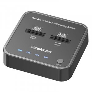 Simplecom SD550 USB-C 3.2 to Dual-Bay NVMe M.2 SSD Docking Station Duplicator