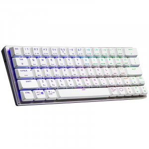 Cooler Master SK-622-SKTR1-US White RGB Compact Wireless Mech Keyboard - Low Profile Red