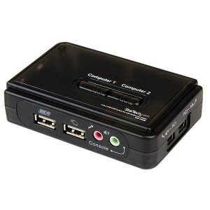 StarTech 2 Port USB KVM Switch w/ Audio & Cables SV211KUSB