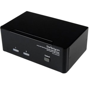 StarTech 2 Port DVI VGA Dual Monitor KVM Switch USB with Audio & USB 2.0 Hub SV231DDVDUA