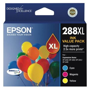 Epson 288XL High Capacity DURABrite Ultra CMY Colour Ink Cartridge Pack