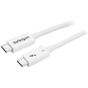 StarTech 0.5m Thunderbolt 3 Cable 40Gbps - White - Thunderbolt USB-C DP TBLT34MM50CW