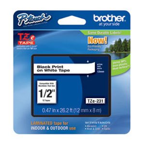 Brother TZe231 Label Tape Twin 8 metres x 2 Labelling Tape TZE-231V2-TWINPACK