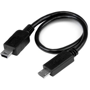 Startech Umusbotg8in 8in Micro Usb To Mini Usb Otg Cable M/m