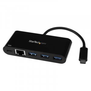 Startech Us1gc303apd Usb-c To Gbe Adapter W/ 3-port Usb Hub