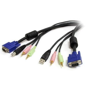 StarTech 1.8m 4-in-1 USB VGA KVM Switch Cable USBVGA4N1A6