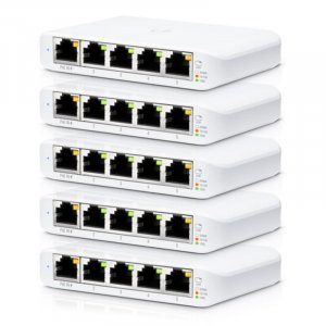 Ubiquiti Networks USW-Flex Mini 5-Port With PoE Gigabit UniFi Switch - 5 Pack