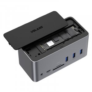 Volans VL-UCQDMD Aluminium Quadruple Display USB-C SSD Docking Station
