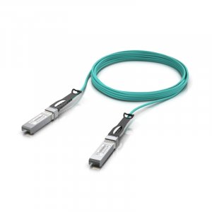 Ubiquiti 25 Gbps Long-range Direct Attach Cable, Uacc-aoc-sfp28-5m, Long-range Sfp28, 5m Length, Support 25/10/1 Gbps, Pvc Cable Jacket, Aqua Color