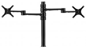 Atdec Dual Display Monitor Arm Afs-at-dc Black (1 X Af-at-b 525mm Long Pole With 422mm Articulated Arm + 1 X Af-aa-b Accessory Monitor Arm For Af-at)