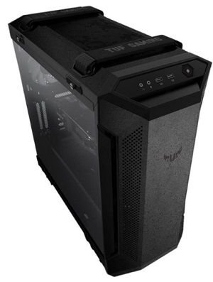 Asus Gt501 Tuf Gaming Case Grey Atx Mid Tower Case With Handle, Supports Eatx, Tempered Glass Panel, 4 Pre-installed Fans 3x120mm Rbg 1x140mm Pwn