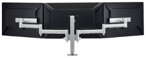 Atdec Awms-3-137s4 Black F-clamp - Triple Monitor Arms On 400mm Post With Sliders AWMS-3-137S4-F-B